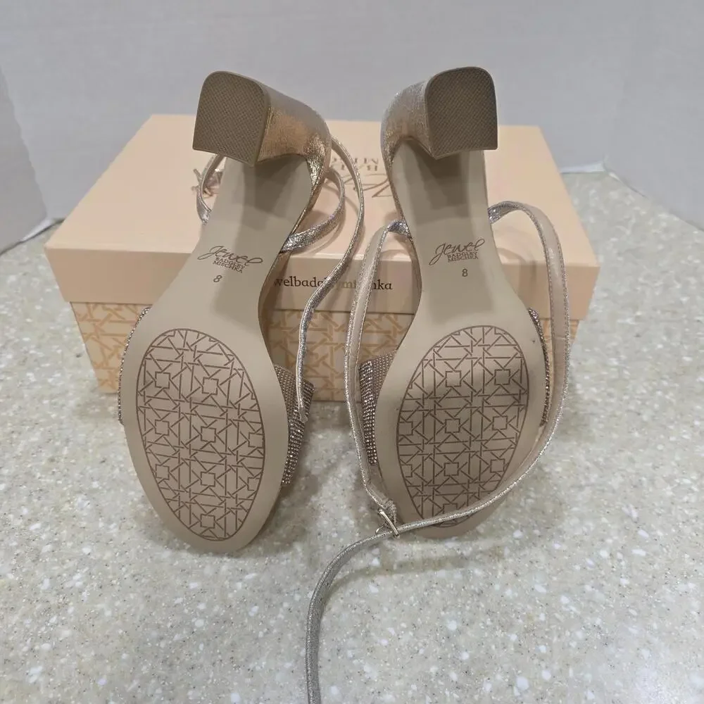 Jewel Badgley Mischka Women's Hattie Ankle Strap Sandal Rose Gold Women's Size 8 - Picture 6 of 9